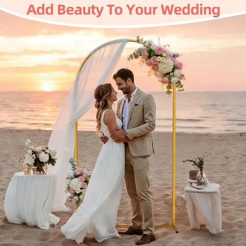 Gold Metal Arch Backdrop Stand, 6.6FT Wedding Arch Stand for Birthday Party Bridal Baby Shower Graduation Ceremony Photo Booth Garden Floral Balloon Arches Decoration