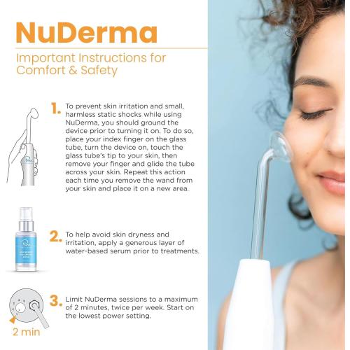 Pure Daily Care NuDerma Handheld Skin Therapy Wand Machine w/Neon – Anti-Aging - Skin Tightening - Wrinkle Reducing - Dark Circles – Clarifying - Hair & Scalp Stimulator