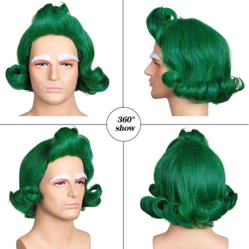 ColorGround Green Styled Cosplay Wig for Halloween (Green for adult)