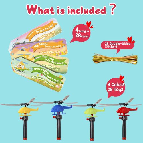 Feltom 12pc Valentines Day Cards for Kids School with Flying Airplanes Set, Party Favors for Kids, Valentine`s Day Gifts for Classroom Party, Valentines Day Gifts for Boys & Girls