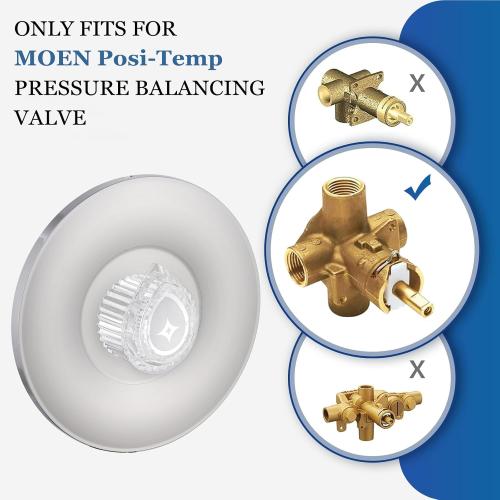 Shower Knob for Moen 100710 Posi-Temp One-Handle Tub and Shower Replacement Knob Kit, Chrome