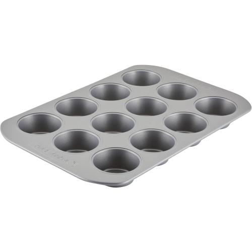 Farberware Bakeware Nonstick Muffin Pan, 12-Cup, Cupcake Baking Pan, Gray ‼️mild stains‼️