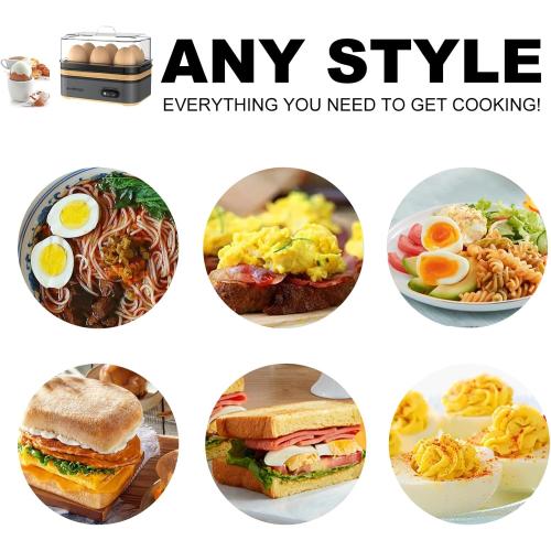 Rapid Egg Cooker Electric 6 Eggs Capacity, Soft, Medium, Hard Boiled, Poacher, Omelet Maker Egg Poacher With Auto Shut-Off, BPA Free