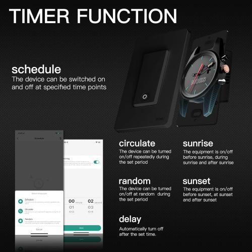 3 LIGHT SWITCHES MOES 2nd Generation WiFi Smart Light Switch, Wall Switch 2.4GHz, Neutral Wire Required, Smart Life APP Remote Control, Compatible with Alexa, No Hub Required, Black 3 Gang