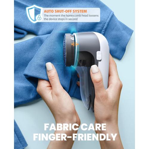 POPCHOSE Fabric Shaver, Lint Shaver for Clothing, Electric Lint Remover with 6-Leaf Blades, Sweater Defuzzer, Clothes Shaver for Couch, Furniture, Blanket, Remove Pilling, USB Rechargeable