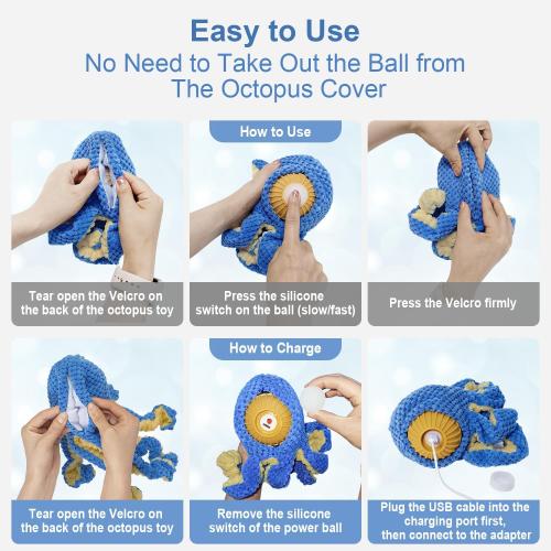Interactive Dog Toys Octopus to Keep Them Busy(Blue)