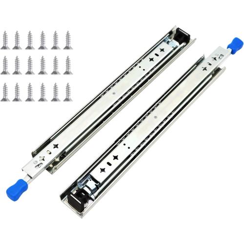 1 Pair 22 Inch 260 Lb Capacity Heavy Duty Locking Drawer Slides with Screws,Side Mount Full Extension 3 Fold Ball Bearing Stainless Steel Drawer Rails,Hardware Drawer Runners Tracks