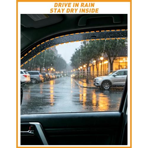 Low Profile Window Rain Guards Fit for Ford Bronco Sport 2021-2026 Rain Guard Window Deflectors Extra-Thick Side Window Visors Vent Shades Tape-on Vent Visors Car Accessories 4-PCS