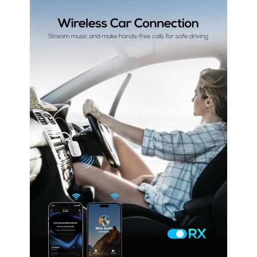 Nulaxy Air in-Flight Bluetooth Wireless Audio Transmitter Receiver for up to 2 AirPods & Wireless Headphones, Bluetooth Adapter for All 3.5mm Jacks on Airplanes, Gym Equipment, TVs & Gaming Consoles