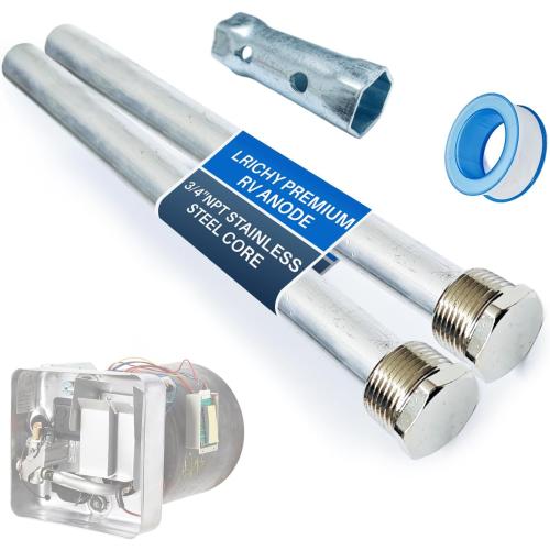 RV Water Heater Anti-Rust Anode Rods 9.25 x 3/4 NPT (2-Pack), Premium Magnesium Anode Rod Kit for Suburban hot water heaters 232767, Extended Life Protecting Anode Rods for Water Heater Liner
