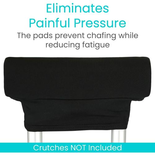 Vive Premium Crutch Pads & Hand Grips - Comfortable, Breathable | Machine Washable Padding - Moisture Wicking & Odor Reducing Pillow Accessory Covers for Adult & Youth Walking Crutches