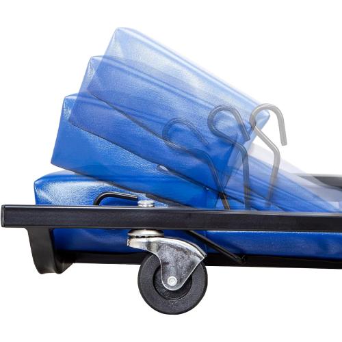 Big RED 40 Padded Rolling Garage/Shop Creeper with Adjustable Headrest and 6 Casters,Mechanic Cart, Blue TR6452 Torin