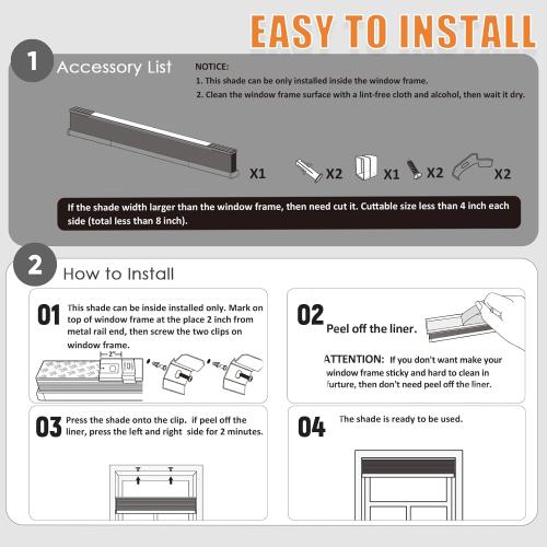 Cordless Cellular Blinds Shades Easy Cut Adjust Size Cordless No Drilling Honeycomb Window Blinds for Home Kitchen Office, Easy to Install No Tool Need Black Blackout