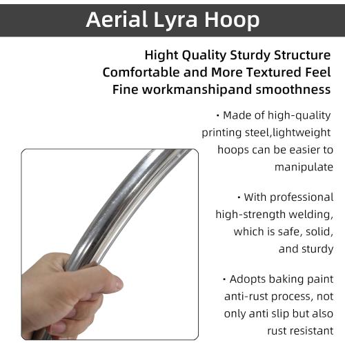 PRIOR FITNESS Professional Lyra Hoop Set, Tab-Less Aerial Ring Equipment with Complete Rigging Hardware