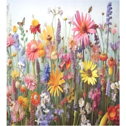 Dishwasher Magnet Cover, Wildflowers Magnet Sticker Fridge Panel Decal for Home Kitchen Decor, 23x26 in