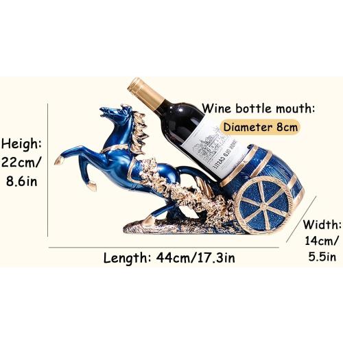 Horse Wine Bottle Holder,Decorative Wine Bottle Display—Resin Sculpture Wine Racks Figurines for Kitchen/Cellar/Bar Decor Organizer,Year of the Horse 2026 Gifts for Women/Men Housewarming
