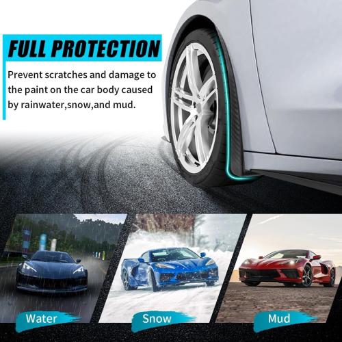 4PCS Front & Rear Mud Flaps,Carbon Fiber Pattern Splash Guards Wheels Rock Mudguards Mudflap Fender for Corvette C8 Stingary Z51 Convertible/HTC 2020 ,Replace OEM #84263453 84263457