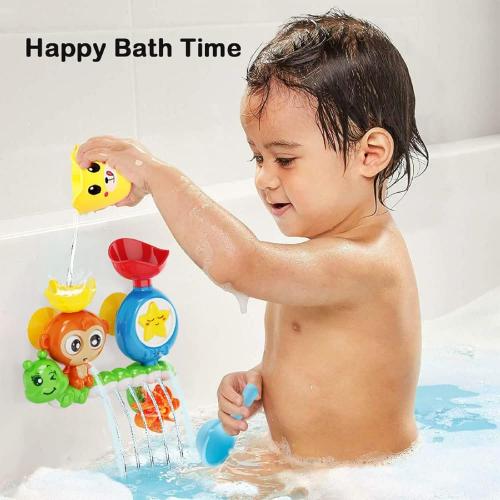G-WACK Bath Toys for Toddlers Age 1 2 3 Year Old Girl Boy, Preschool New Born Baby Bathtub Water Toys, Durable Interactive Multicolored Infant Toy, Lovely Monkey Caterpillar, 2 Strong Suction Cups