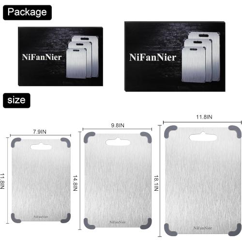 Titanium Cutting Board, 2025 Upgrade 100% Pure Titanium Cutting Boards for Kitchen,Latest Thickened Version Thickness 0.06IN, Double-Sided Available Belt Guard Angle (18.1IN X 11.8IN)