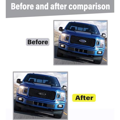 12 inch Emblem Front Grille Tailgate Rear Aluminum Overlay American Flag Emblem Fit for 2017-2022 Ford F250 F350 Super Duty（Black, 12