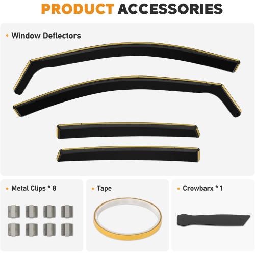 Shatterproof in-Channel Window Rain Guards for Honda CRV 2007-2011, Window Deflectors, Window Visors for Car, Vent Deflector, 4pcs