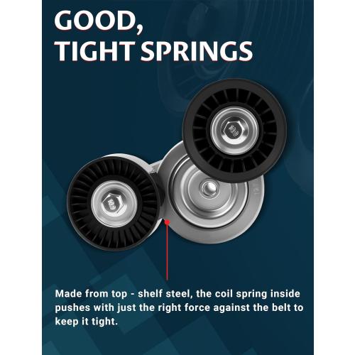 Belt Tensioner Assembly Serpentine Belt Tensioner Only - Compatible with 2000-2013 Dakota, Durango, Rˆam 1500, Nitro, Grand Cherokee, Commander, Aspen, Raider, Liberty - Replaces 53030958AC, 39120