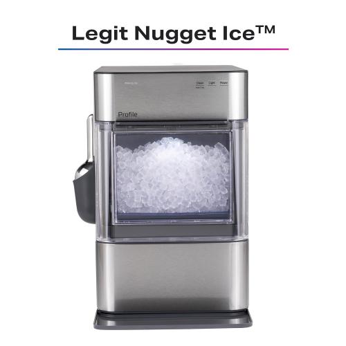 GE Profile Opal 2.0 Ultra Nugget Ice Maker with Scale Inhibiting Filter, Scoop Included, 38 lbs in 24 Hours, Pellet Ice Machine with WiFi & Smart Connected, Stainless Steel