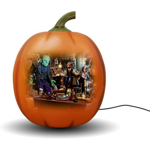 Jabberin' Jack Motion Sensor 12 Inch XL Talking Animated Orange Pumpkin with Built in Video Projector and Speaker Includes 80 Minutes of Content