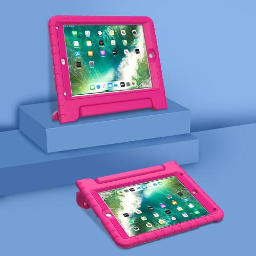AVAWO Kids Case for iPad 9.7 2017/2018 & iPad Air 2 with Built-in Screen Protector - Light Weight Shock Proof Convertible Handle Stand Friendly Kids Cover for 9.7 iPad 5th & 6th Gen, Magenta/Rose