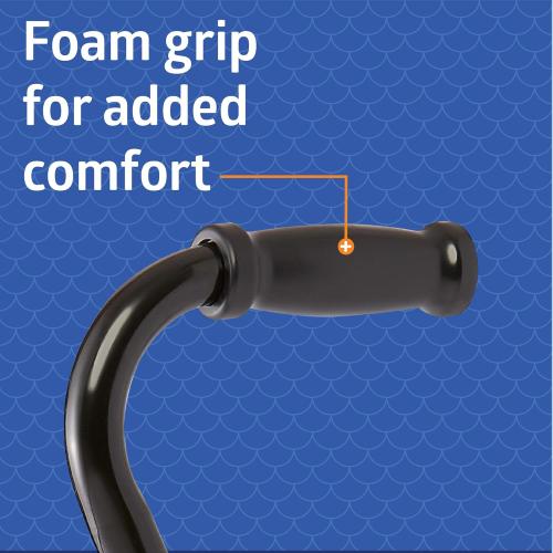 Medline Aluminum Quad Cane with Small Base for Balance, Height Adjustable 29 to 38, Knee Injuries, Surgery Recovery & Mobility, Lightweight Walking Aid for Seniors & Adults, 300 lb Weight Capacity