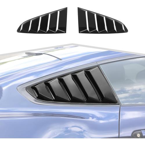 Black Quarter Side Window Louvers Sun Shade fit for Ford Mustang 2015  Window Louvers Scoop Vent Panel Exterior Accessories