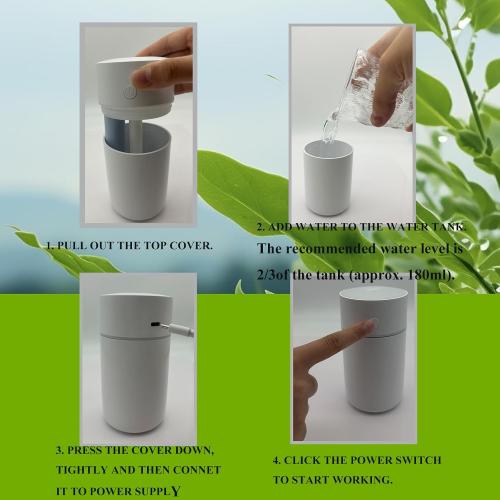 BLACK Humidifier, Humidifiers for Bedroom with Colorful Atmosphere Lights,2 Mist Modes Quiet, Easy to Clean, Small Portable for Plants, Baby, Car, Travel and Office