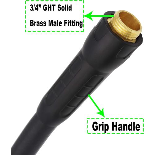 Hybrid Garden Hose 5/8 IN. x 50 FT, Heavy Duty, Lightweight, Flexible with Rotatable Grip Handle and Solid Brass Fittings, set of 2