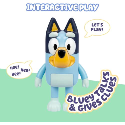 Bluey Game Hide and Seek Figure, Articulated, Musical Kids Figurines with Dance Mode, Interactive Play Toddler Figurine Toys for Ages 3
