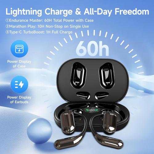 Black Real Time AI Language Translator Earbuds, 3 in 1 Wireless Earbuds with 144 Languages & Accents, 60Hr Battery & Charging Case, APP Enabled Translator Device for Travel, Business, iOS & Android (Black)