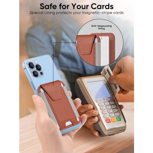 Miroddi for MagSafe Wallet with Privacy Flap, Strongest Magnetic Card Holder for iPhone 17/16/15/14/13/12 Series, Leather Magnetic Phone Wallet, Fit 7 Cards, RFID Blocking, No More Falling, Brown