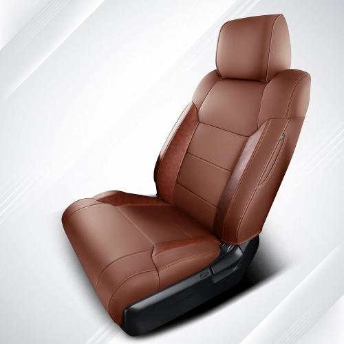 Tundra Seat Cover Customized Fit 2014-2021 CrewMax SR, SR5, Limited, Platinum,1794 Edition TRD Pro Pickup Truck 14Pcs Nappa Leather Seat Cushion Protector Full Set (Brown)