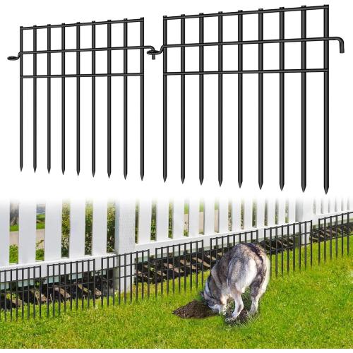 35 Panels Animal Barrier Fence, 13in(H) x 35.5ft(L) Dog Digging Fence Barrier, 1.2 in Gap Anti Dig Garden Edging Border, Rustproof Metal Ground Defense Border for Outdoor