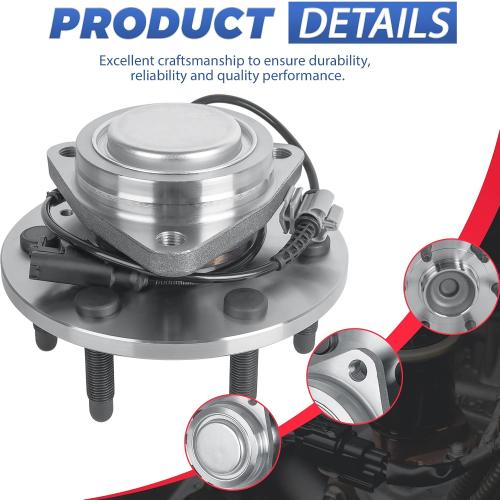 2PCS 515097 (2WD Models Only) Front Wheel Hub Bearing Assembly 6 Lugs w/ABS Compatible for 2007-2013 Sierra 1500/2007-2013 Avalanche/ 2007-2014 Suburban 1500