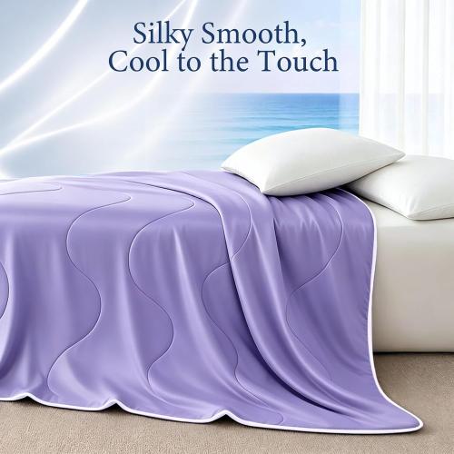 Cooling Comforter for Hot Sleepers, Twin 68x90, Light Purple
