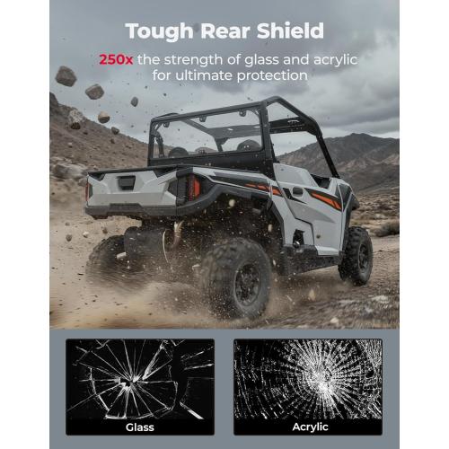 KEMIMOTO Rear Windshield Hard Window Compatible with Polaris General 1000 / General 4 1000 / General XP 1000 / General XP 4 1000 Clear UTV Window Accessories