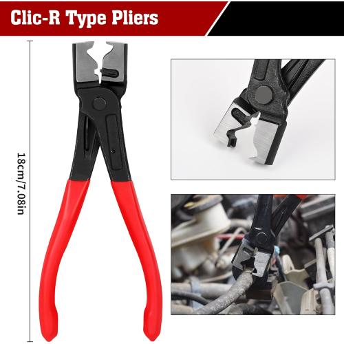 TOOLEAGUE 5Pcs Joint CV Boot Clamp Pliers Set,Hose Clamp and Clic-R Type Pliers,Auto Trim Removal Tool with Storage Bag for Car ATV UTV