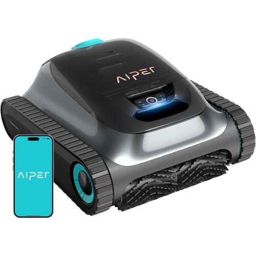Aiper Scuba S1 Robotic Pool Cleaner, Wall & Waterline Cleaning, Dual Filtration, Extended 180-Min Battery Life, Smarter Navigation with High-Precision Sensors, App Support, OTA Upgrade
