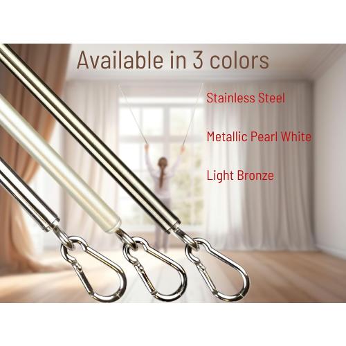 (2 Pack) Light Bronze Iron Curtain Pull Wand - Drapery Pull Rod - Versatile Curtain Wand - Metal Drapery Wand (36in AB 2pk)