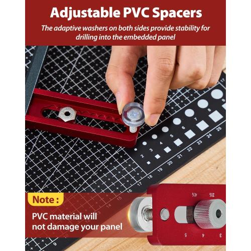 Saker Cabinet Hardware Doweling Jig - Cabinet Handle Template Tool for Knobs and Pull - Adjustable Self Centering Punch Locator Precise Woodworking Drill Guide (6.5 Jig Saw)