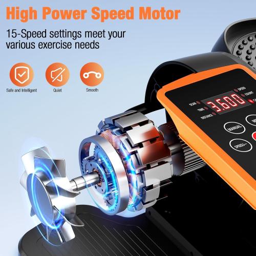 Under Desk Elliptical Exercise Machine, Ellipse Leg Exerciser as Seen on TV with Remote, 15 Adjustable Speed, Portable Leg Exerciser While Sitting for Seniors, Quiet Elliptical Machine for Home Office