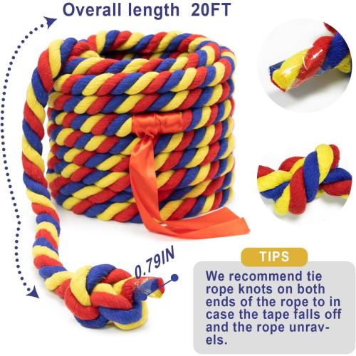 Tug of War Rope for Kids and Adults, 20/40/60FT Tug a War Rope for Outdoor Games Field Day Family Reunion Party Games, Summer Outside Yard Backyard Lawn Picnic Games, Team Building Games