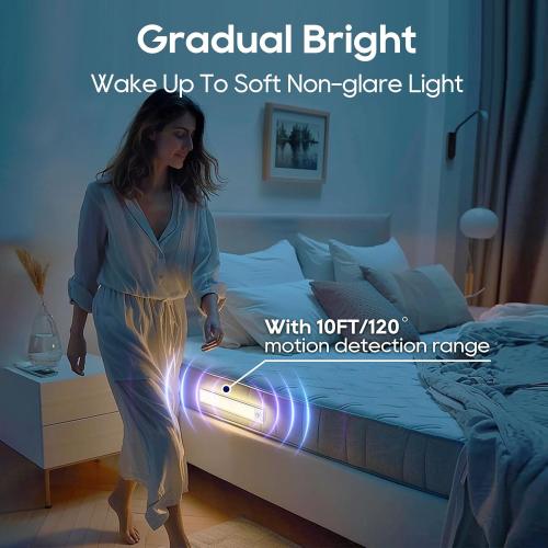 Under Cabinet Lighting, 2 Pack 13 Inch 3 Color Temperatures Motion Sensor Light indoor, USB Rechargeable Under Cabinet Lights, Stick-On Magnetic Closet Light, Wireless Under Counter Lights for Kitchen