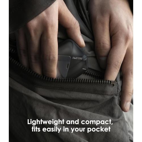 Aulumu A29 Geometric AirPods 4 Case with Lock | Protective Cover with Nylon Buckle | Alloy Armour | Compatible with Apple AirPods 4th (2024) - Black