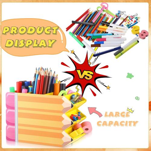Faccito Teacher Appreciation Gifts Pencil Shape Pencil Organizer Teacher Desktop Pencil Holder for Women Men School Desk School Office Supplies